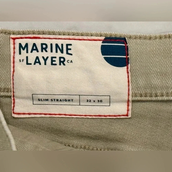 Marine Layer Men’s 5 Pocket Denim Slim Straight Twill Pant Size 32 x 30 NWOT - Picture 12 of 14